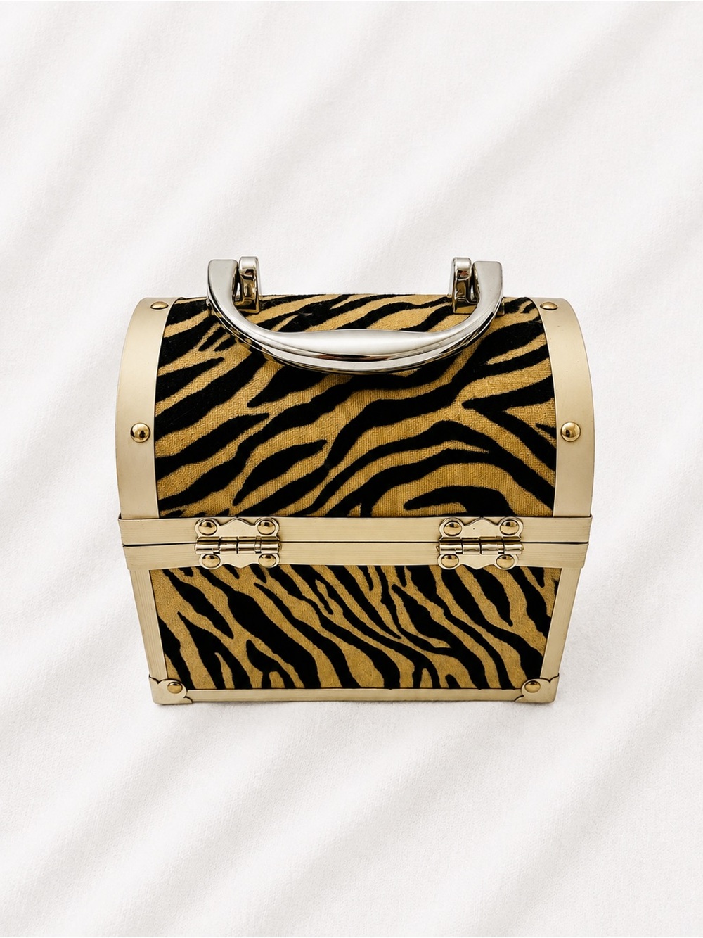 Caboodles Zebra-Print Jewelry Case in Black and Tan Y2K - Picture 3 of 4